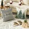 Merry Christmas Tree "Hello Winter" Throw Pillow Covers 18x18 Inch, Mistletoe & Pine Holiday Cushion Cases for Sofa & Couch, Set of 4